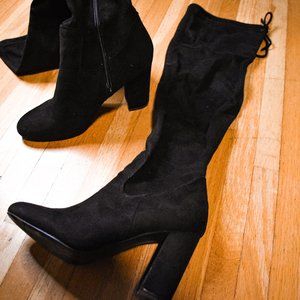 Knee High Black Heeled Boots